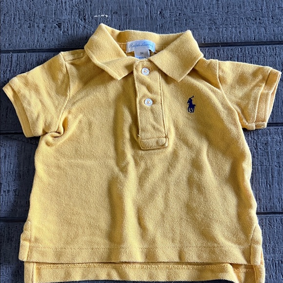 Ralph Lauren Polo Shirt in Mustard Yellow 9 Month - Picture 1 of 4